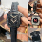 Gat Black Leather Strap Black Dial Heavy Japanese Machinchery Men’s Watch 987965