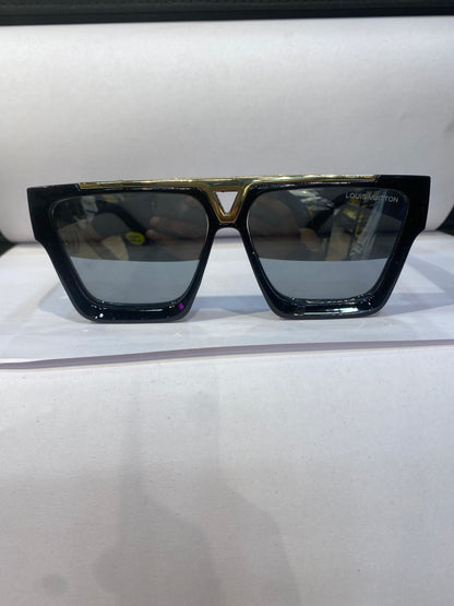 UOL Black Gold Frame Black Shade Unisex Sunglass 6129 61 13 145