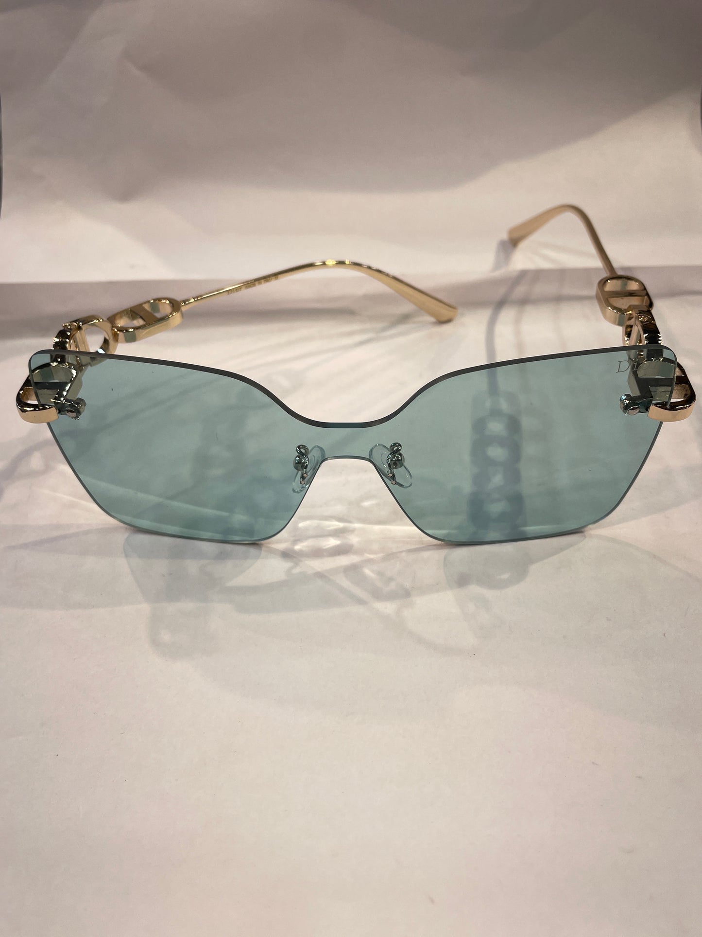 OID Frameless Golden Stick Green Shade Unisex Sunglasses SUN261