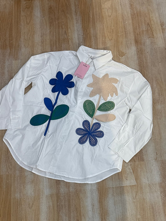 Raz Zar XIXI Studio White Colour Flower Print Full Sleeve Free Size Shirt 989433
