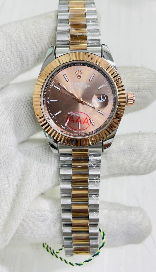 Lor Silver Copper Chain Brown Dial Men's Watch 989574