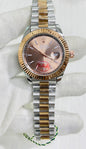 Lor Silver Copper Chain Brown Dial Men's Watch 989574