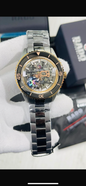 Dar Matt Silver Chain Copper Black Dial Automatic Men Watch 990098