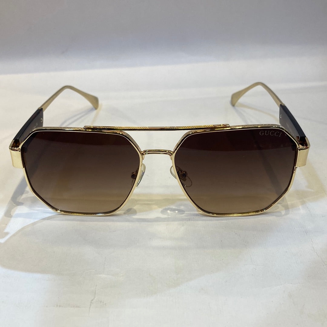 CUG Golden Frame Brown Shade Sunglass YH063 53 16-141