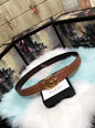 CUG GUC Golden Buckle Brown Strap Premium Quality Imported Unisex Belt 605
