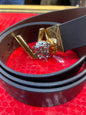 REV VER Golden Silver Buckle With Black Brown Double Side Strap Men’s Imported Belt 989924