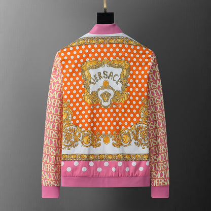 VER REV Pink Colour With Monogram Print Premium Quality Zipper Jacket 55002