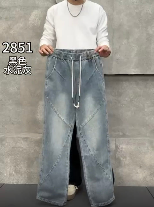 Fashion Design Tc1989 Blue Faded Colour Denim Jogger Pant 2851