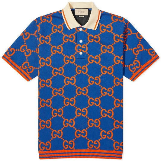 CUG GUC Blue Orange Colour Premium Quality Half Sleeve Men’s Collar TShirt 990230