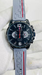 Mot Grey Silicon Strap Black Dial Men Watch 989676