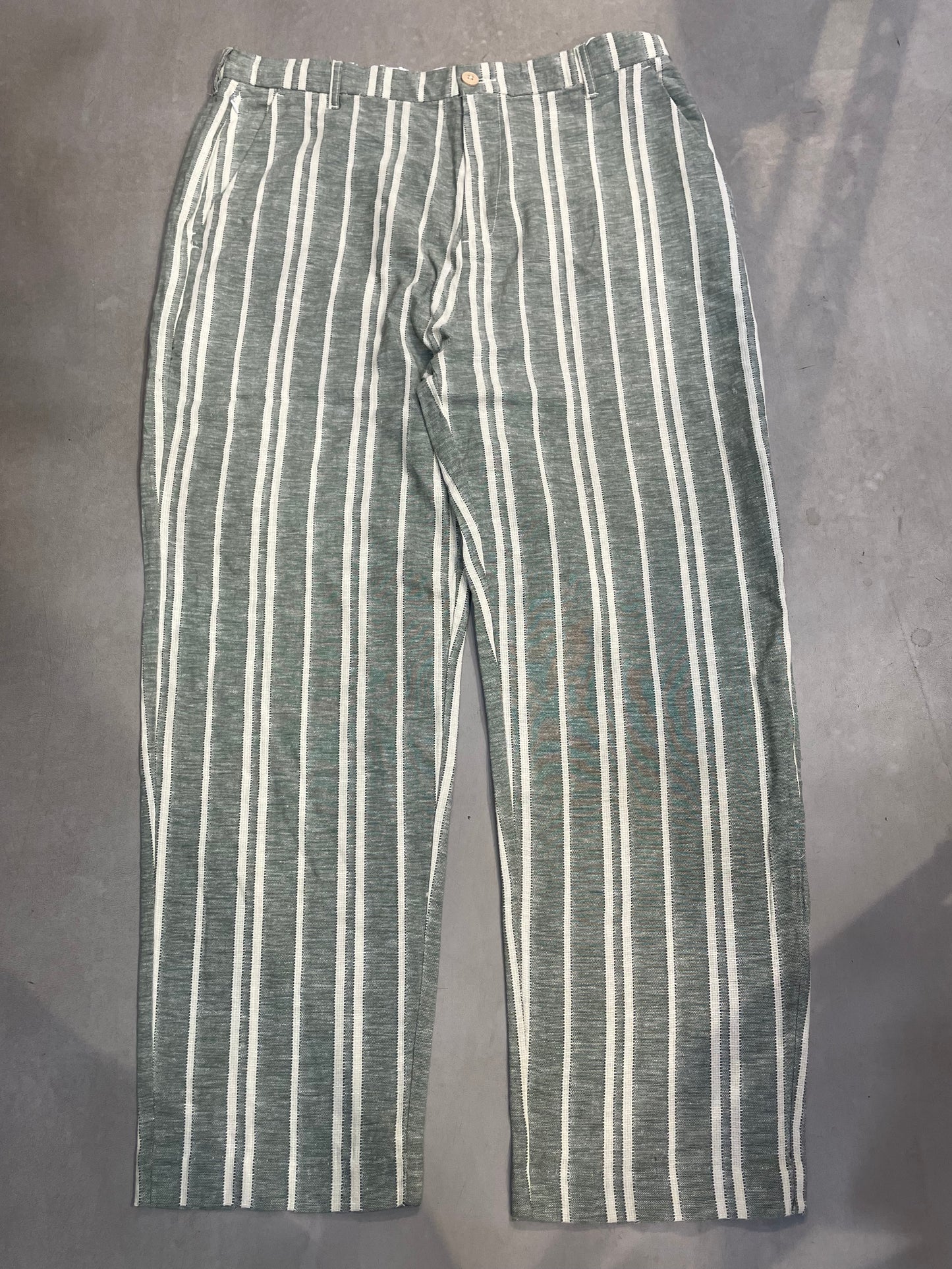 Hollister Green Colour White Lining Regular Fit Premium Quality Unisex Linen Pant 990475