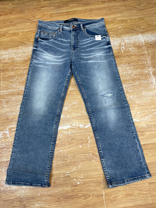Eight Miles Faded Blue Colour Premium Quality Rugged Straight Lose Fit Men’s Jeans KFN8501