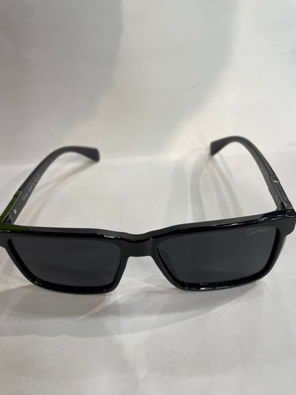 RAC Glossy Black Frame Black Shade Unisex Sunglass 21207 57 16-143