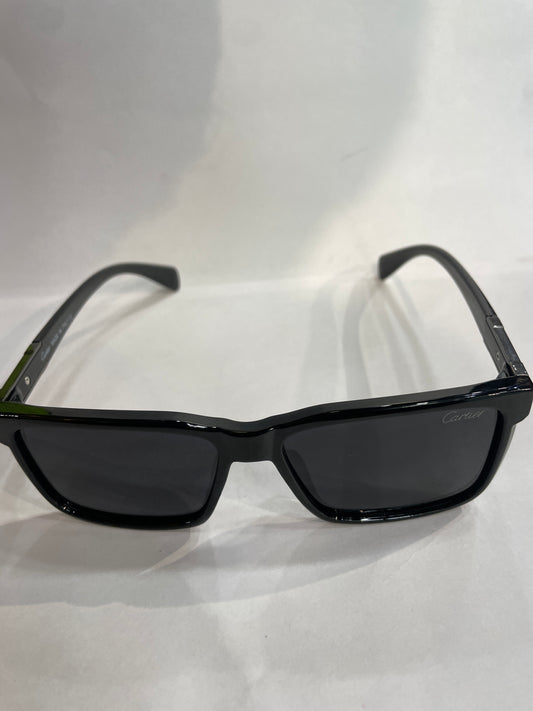 RAC Glossy Black Frame Black Shade Unisex Sunglass 21207 57 16-143