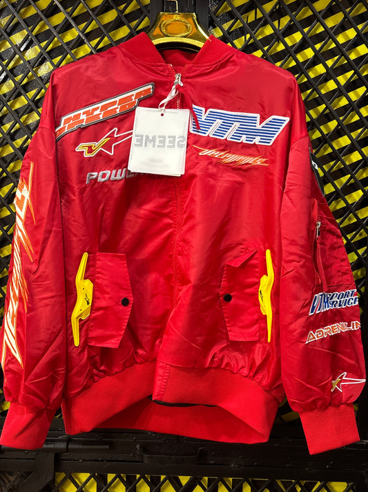 Vet VTM MTL  Red ALPHA INDUSTRIES EDITION BOMBER JACKET WITH TEXTURED PATCHES 7036
