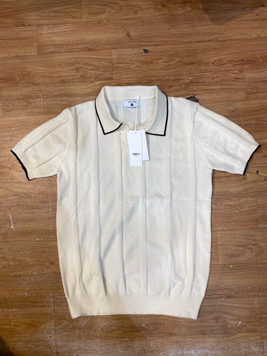REA Aertu cream Colour Knitted Premium Quality Red Lining  Collar T-Shirt R86135
