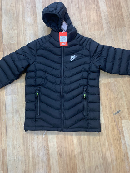 KIN Black Colour Puffer Hoodie Unisex Jacket 90957