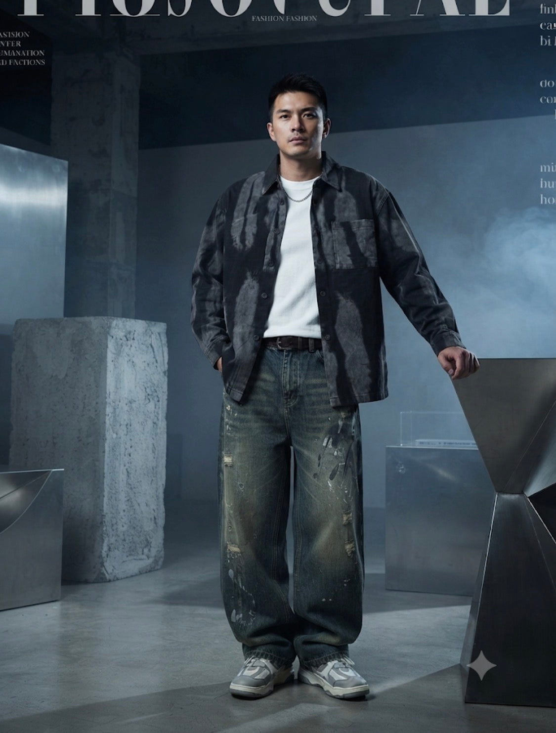 Design Studio Black Grey Colour Front Pocket  Premium Quality Full sleeve Imported Shacket 8037-A