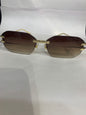 REV Frameless Golden Stike Brown Shade Unisex Sunglasses 68082 52 18 142