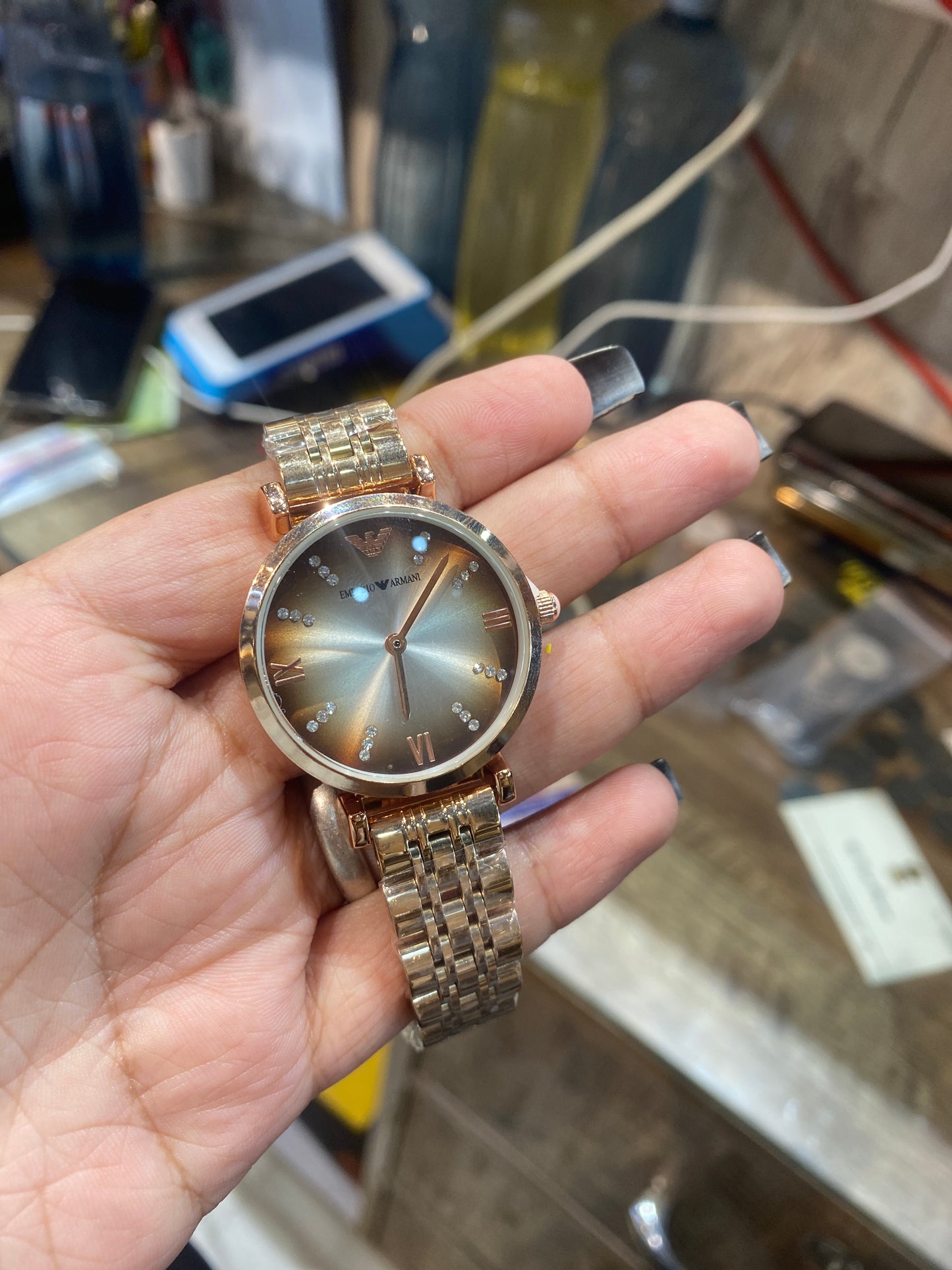 Mra Copper Chain Brown Grey Dial Ladies Watch 901890