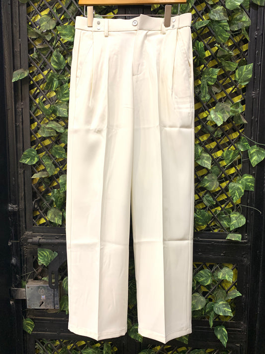 J.JN White Korean Straight Fit Unisex Pants 25F06