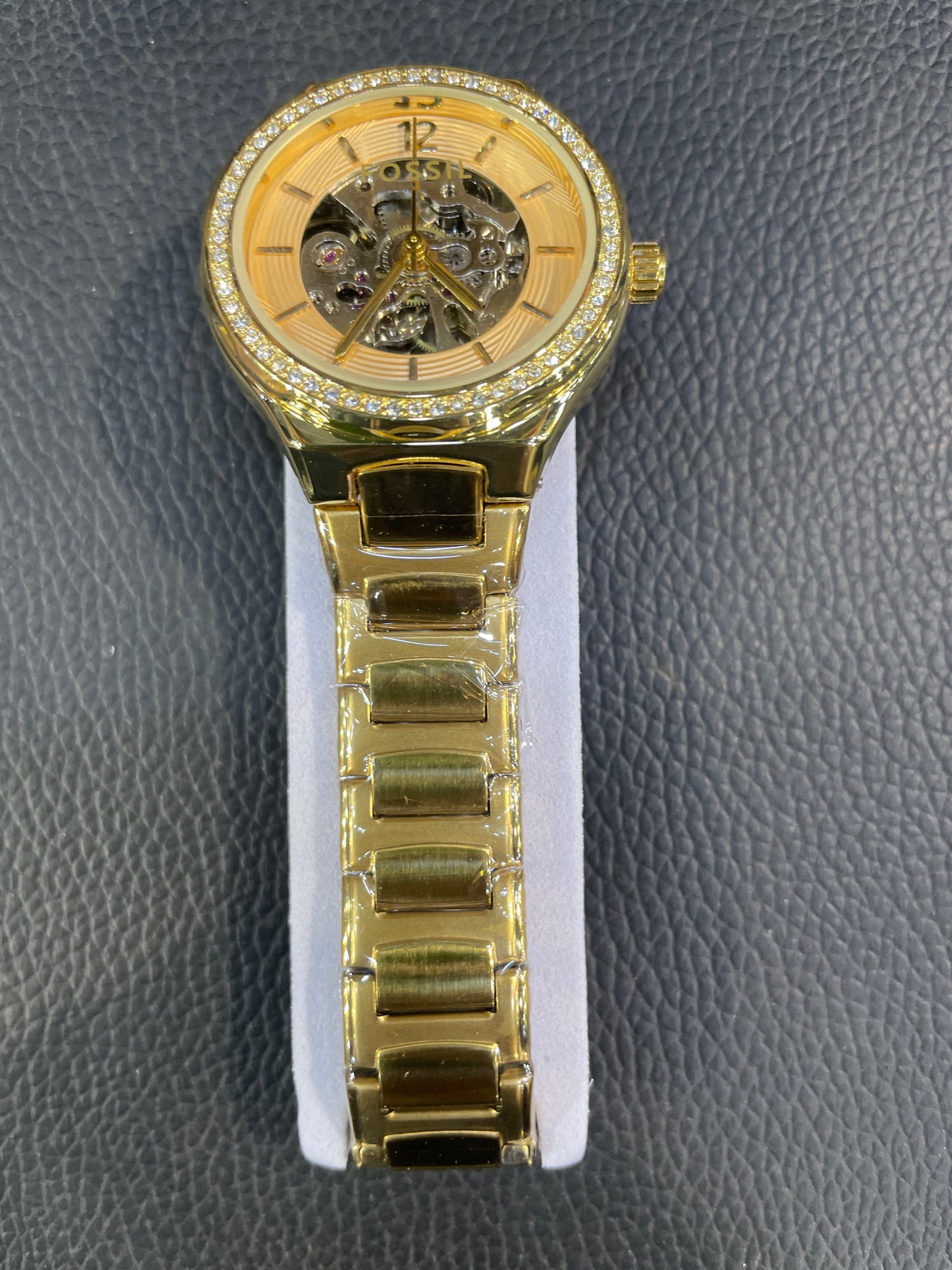 SOF FOS Golden Chain Stud Ring Golden Dial Automatic Ladies Watch 991043