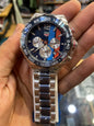 GAT TAG Double Tone Silver Chain With Blue Dial Mens Premium Watch 990514