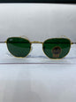 YAR RB Golden Frame Green Shade Unisex Aviator Sunglass RB 3548 62 16 125