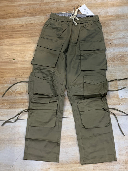 M&H Green Colour 12 Pockets Premium Quality Unisex Cargo Pants HM-5009