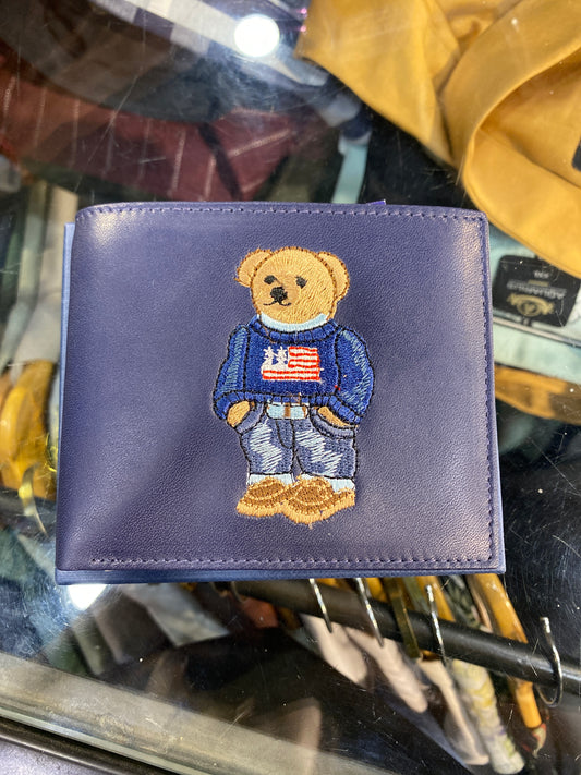 LOP POL Genuine Leather Teddy Embroidered Men’s Wallet 990756