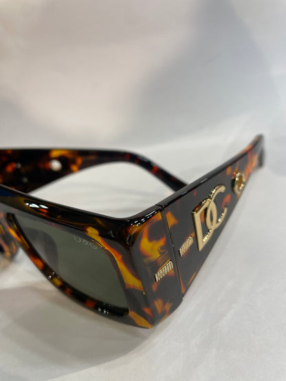 LOD Leopard Brown Frame Green Shade Unisex Sunglasses ZS98088 52 16-142