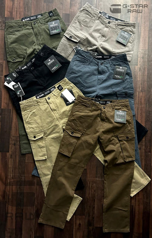 GSRD Star Black Colour 4 Pocket Straight Fit Cargo 3301