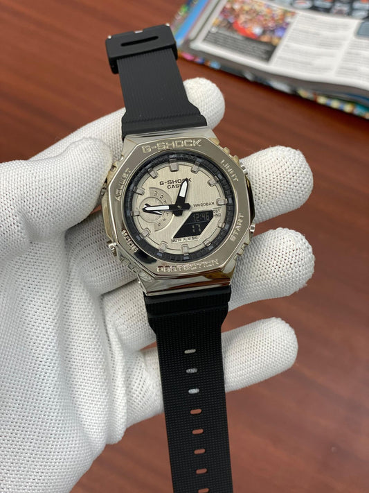 Hsg Black Strap Silver Ring Grey Dial Sports Watch 901866