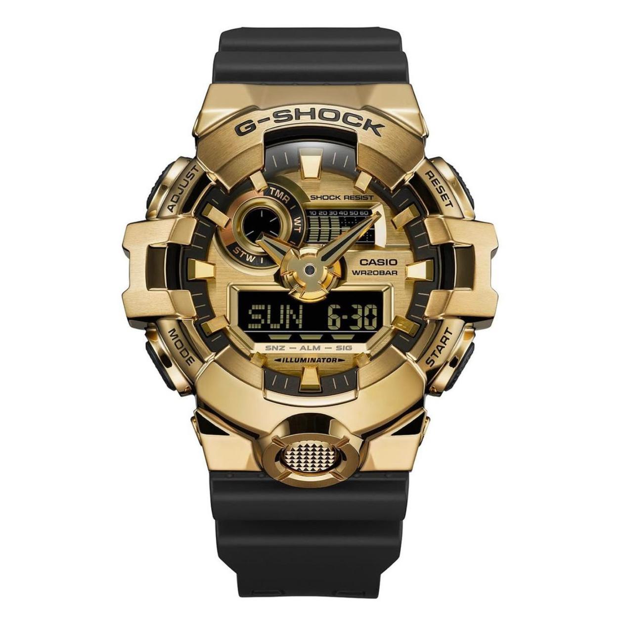 Hsg Black Silicone Strap Golden Dial Water resistant Sports Men Whatch 989281