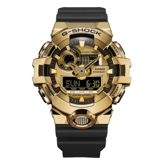 Hsg Black Silicone Strap Golden Dial Water resistant Sports Men Whatch 989281