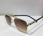 RUB Gold Frame Brown Shade Unisex Sunglasses T0902 55 17 140