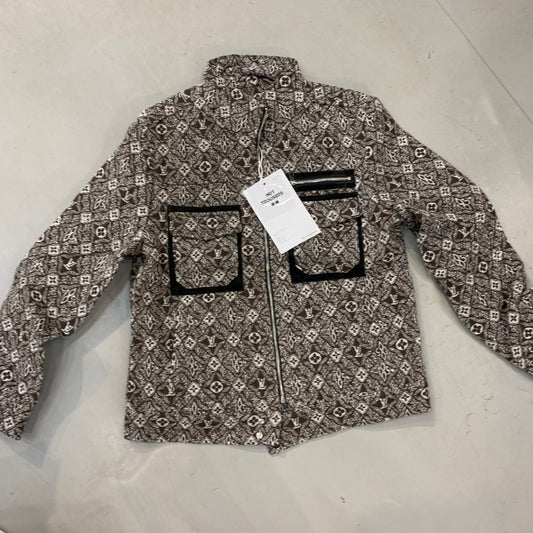 HOT TROUSERS UOL Brown White VL Print Zip Pocket Premium Quality Imported Men’s Jacket 7026