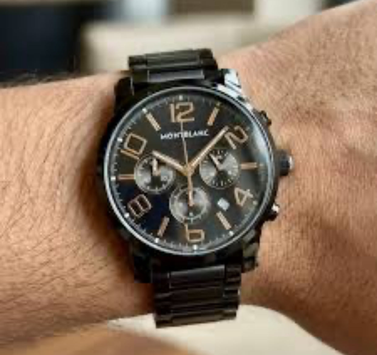 NOM MON Black Dial Black Chain Chrono Working Men’s Watch 990734