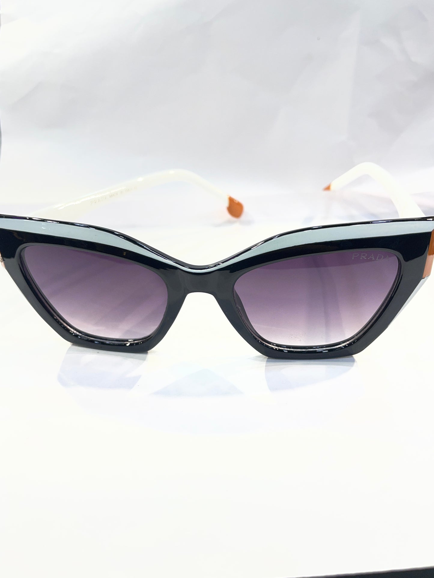 ARP PRA Black White Frame Black Shade Unisex Sunglasses 5739 53 16 140