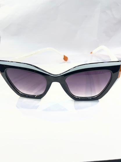 ARP PRA Black White Frame Black Shade Unisex Sunglasses 5739 53 16 140