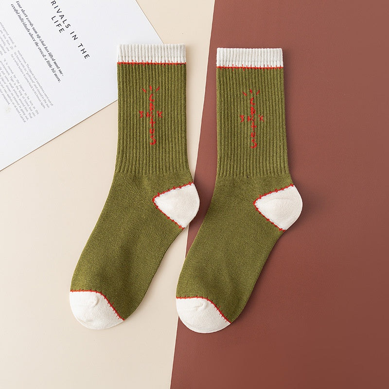 Cactus Jack Green White Imported Quality Ankle Socks 989023