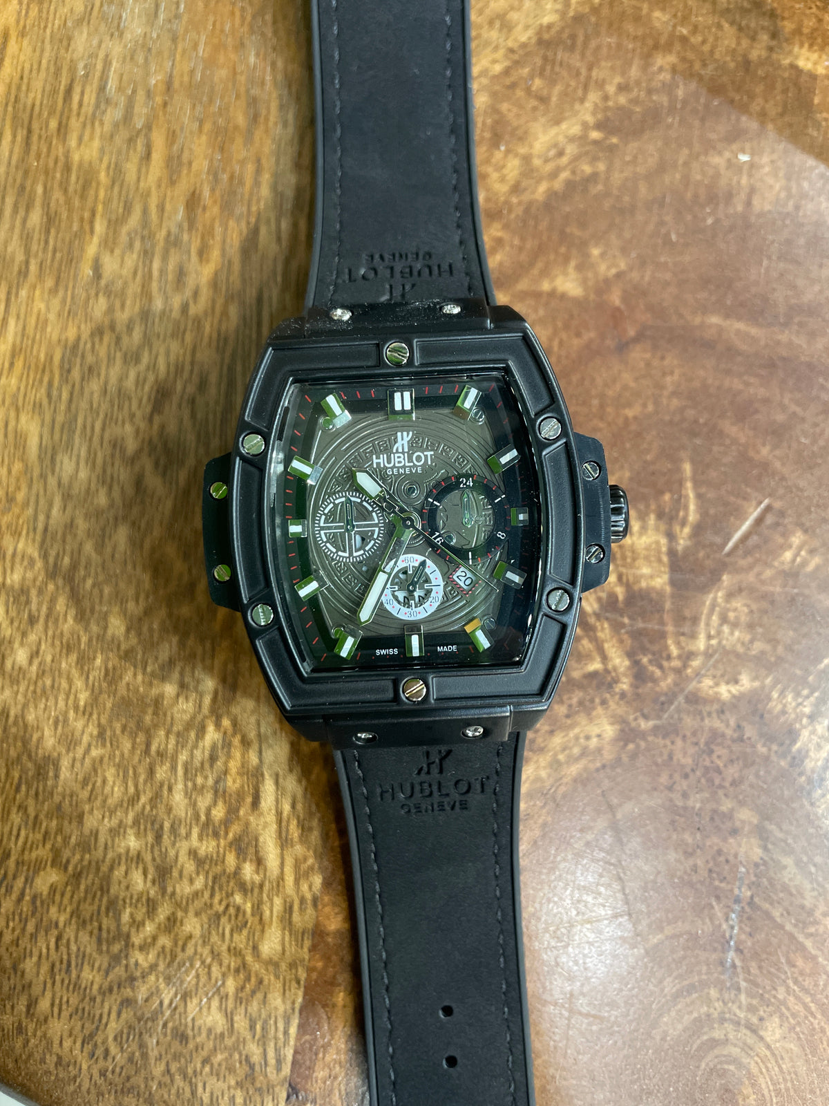 BUH HUB Black Strap Black Dial Watch For Men 991120