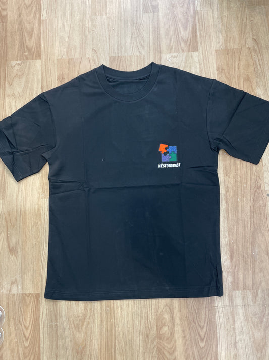 Moguan Design Black Colour  Nestorgbast Print Premium Quality Round Neck T-Shirt A9078