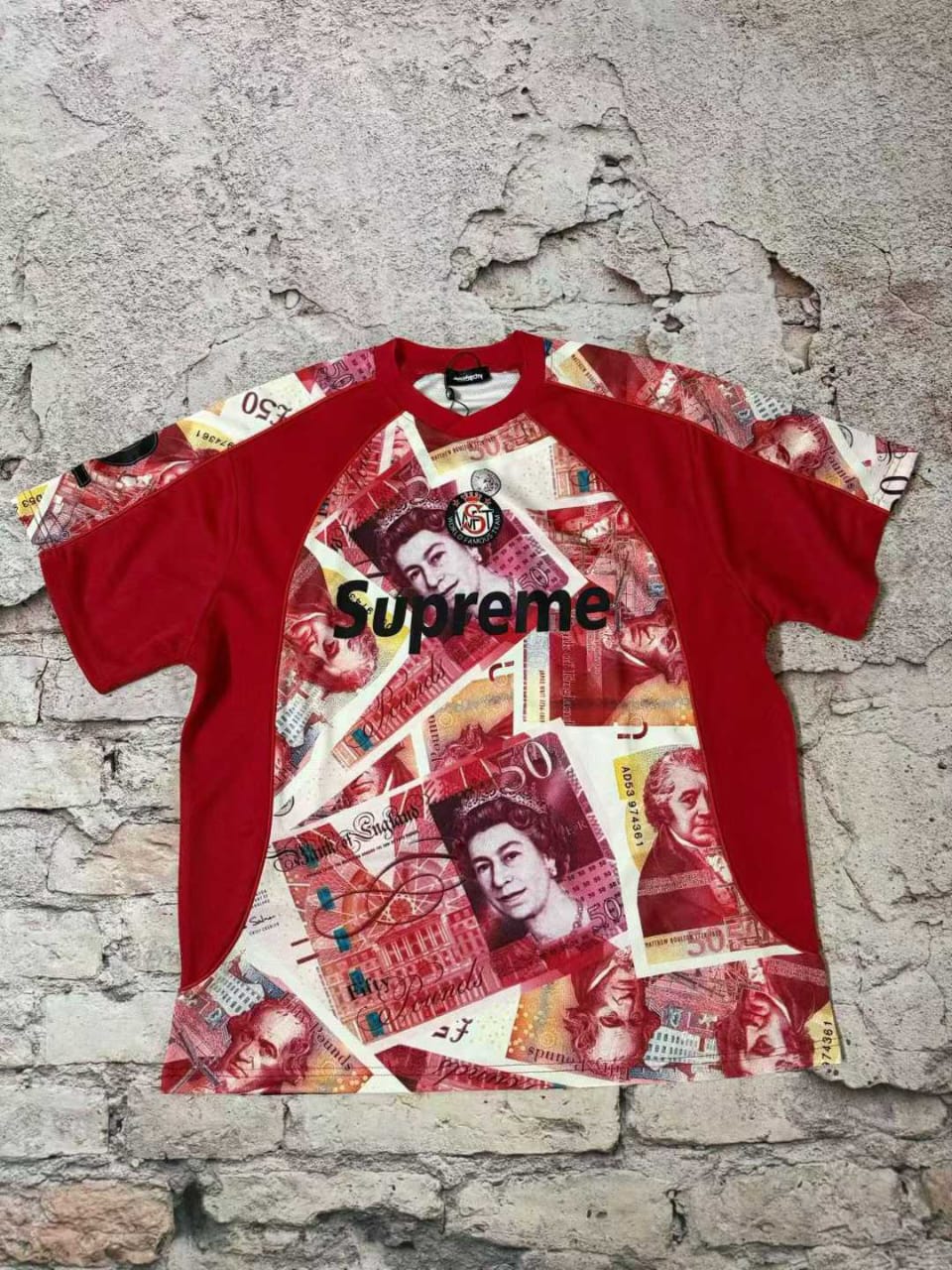 Machlofdty PUS Red White Colour Face Printed Imported Unisex Oversized Round Neck T- shirt 990695