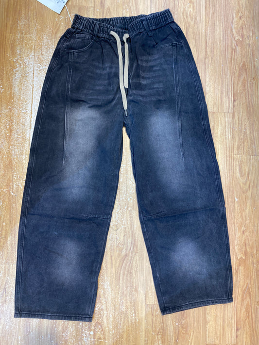 HY Black Faded Colour  Baggy Fit Unisex Jogger Pant 801-1