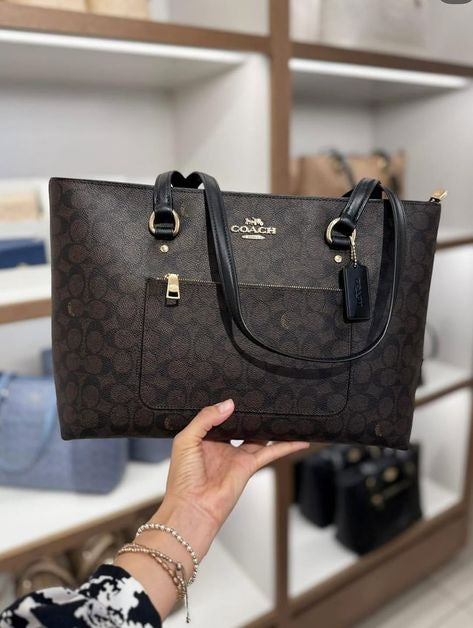 AOC COA Dark Brown Colour Premium Quality Tote Ladies Bag 2505