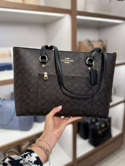AOC COA Dark Brown Colour Premium Quality Tote Ladies Bag 2505