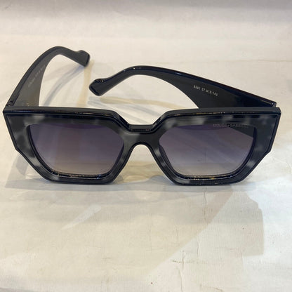LOD DG White Black Leopard Frame Black Shade Sunglass 8291 57 18-142