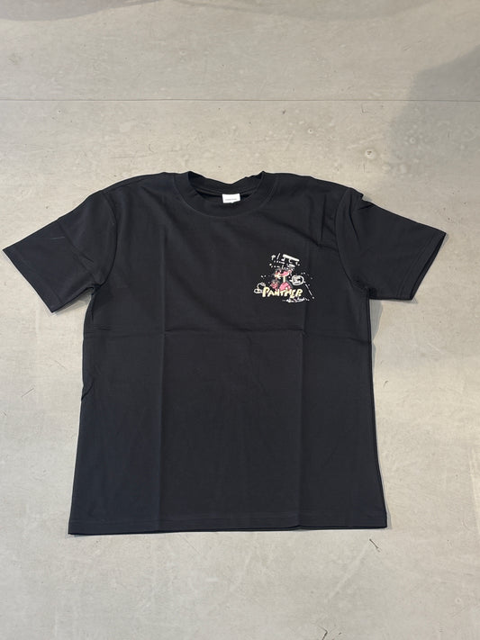 Fashion Black Colour Panther Back Print Round Neck Tshirt K10009
