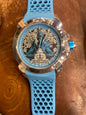 CAJ JAC Sky Blue Strap Silver Ring Sky Blue Dial Men’s Watch 990964